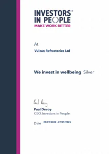We Invest in Wellbeing- Silver- Vulcan Refractories 